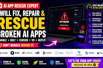 fix repair rescue lovable bolt ai app vibe coded react mvp no code saas supabase