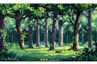 create custom pixel art backgrounds for indie games, retro game environments