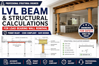 do lvl beam and structural calculations for load bearing wall removal permit