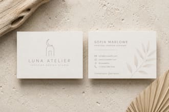 design a clean, minimalist business card and corporate stationery