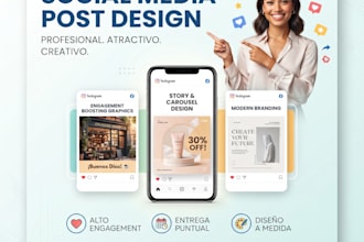 design attractive posts and templates for your social media in spanish