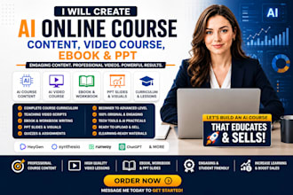create ai online course content, ai video course, ebook course and PPT slides