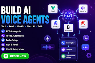build custom ai voice agents using vapi, retell, livekit, bland ai, and twilio