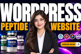 do wordpress peptide website, landing page, woocommerce website