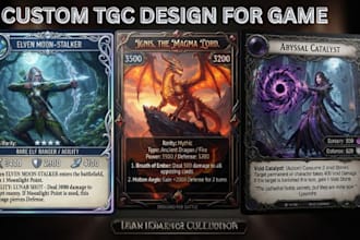 design professional tcg cards, trading cards for your game