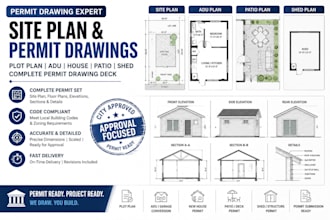 site plan permit drawing deck adu house patio shed permit drawings, plot plan