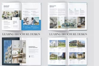 design commercial real estate brochure, leasing booklet, sales property om