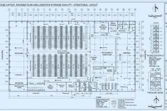 design warehouse layout, racking plan and logistics storage facility