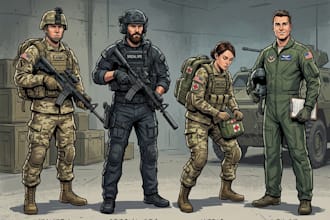 draw military themed or character illustrations