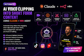 automate ai video clipping claude video content  jarvis ai  claude n8n ai agent