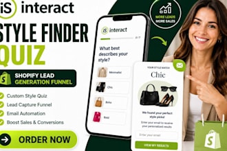 create interact style finder quiz shopify product lead generation funnel