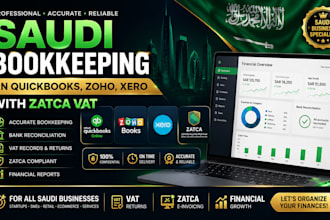 do saudi bookkeeping in quickbooks, zoho, xero with zatca vat