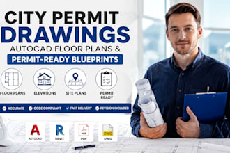 create city permit drawings, autocad floor plans, and permit ready blueprints
