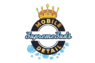 design mobile detailing shop bubbles logo