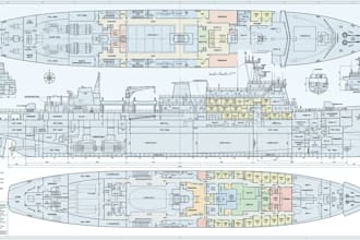 design vessel ga plans, tug, ferry and offshore naval architecture