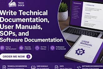 write technical documentation, user manuals, sops, and software documentation