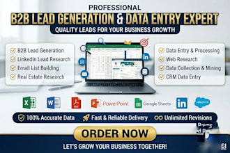 do b2b lead generation, data entry, web research, email list building