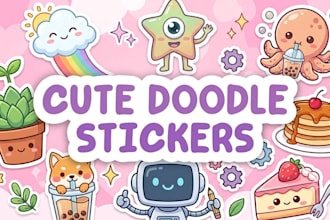 design kawaii sticker, cute sticker,sticker illustration,sticker design,stickers