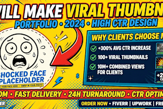 design eye catching viral youtube thumbnail in 2  hours