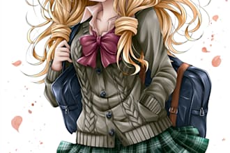 anime character an illustration and anime character