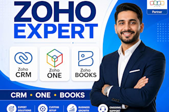 expert for setup, automation, zoho customization zoho books, zoho one, zoho CRM