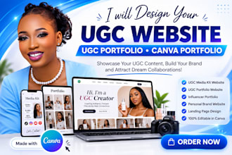design canva website, ugc portfolio, canva landing page, canva portfolio