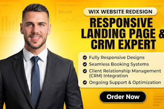 wix website redesign wix SEO velo cms responsive landing page booking CRM expert