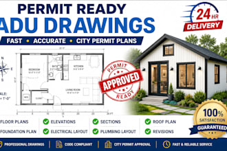 design permit ready adu drawings, floor plans and construction plans