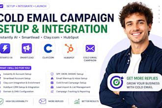 setup instantly ai smartlead ai instantly ai claycom hubspot cold email campaign