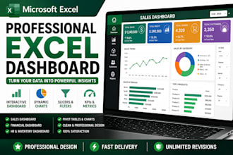 create a professional microsoft excel dashboard, reports and charts