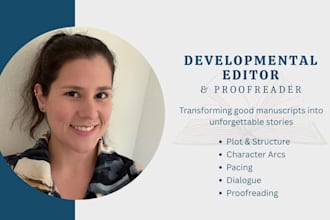 provide developmental editing and detailed feedback on your fiction manuscript