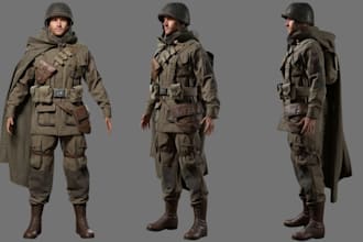 create 3d realistic character, 3d game character, 3d character design, 3d model