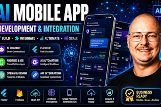 develop ai mobile app, ai chatbot, flutter ai app and ai integration