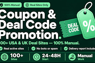 submit and promote your coupon codes to 100plus top USA and UK deal sites