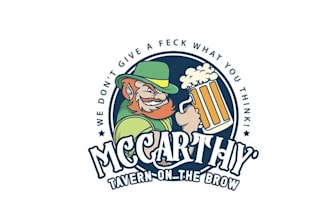 design a humorous logo for an irish pub for t shirts etc
