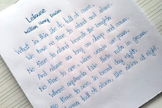 write your text in neat and beautiful handwriting