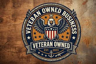 design a strong veteran owned business logo