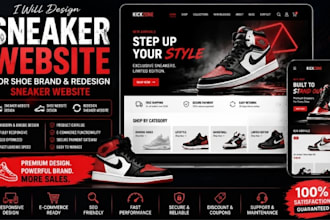 design a sneaker website for shoe and redesign a sneaker website brand