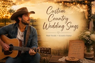 write a custom country song with male vocals and acoustic guitar country pop