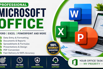 do microsoft word, excel, powerpoint, and office tasks