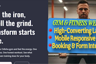 design a stunning gym fitness or yoga website using wix or durable ai