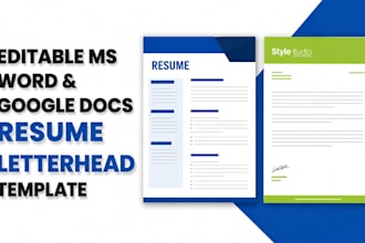design edit professional resume in msword google docs or canva
