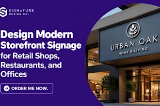 design modern storefront signage for retail shops, restaurants, and offices