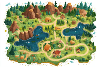 illustrate a creative vector map