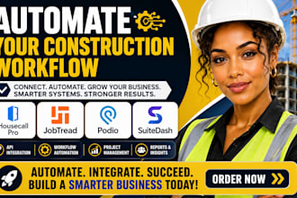 automate housecall pro api integrate jobtread podio setup suitedash construction