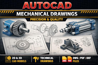 create professional autocad mechanical drawings