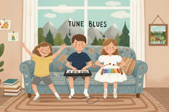 create enchanting children book illustration with vibrant custom artwork