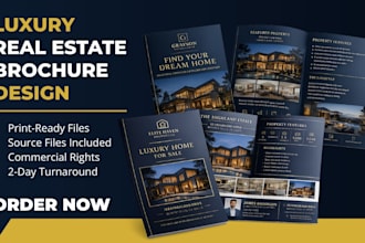design a luxury real estate brochure offering memorandum and property flyer
