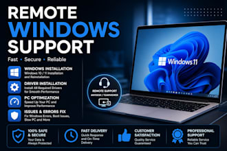 remotely install windows 10 or windows 11 and fix PC issues