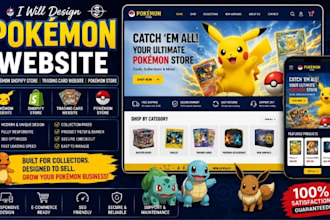 design pokemon website pokemon shopify store trading card website pokemon store